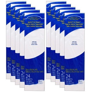 Spectra® Deluxe Bleeding Art Tissue, White, 20" x 30", 24 Sheets Per Pack, 10 Packs - 1 of 2