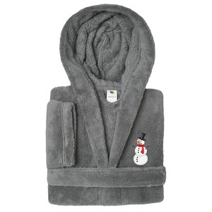 Linum Kids 100% Polyester SUPER PLUSH Double Brushed Hooded Bathrobe - 1 of 4