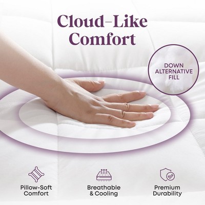White Twin Down Alternative Cotton Mattress Pad