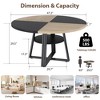 47.2 Inch Round Dining Table for 4-6 People - Farmhouse Kitchen Table with 2-Tier Storage Shelf & x-Shaped Metal Base - 2 of 4