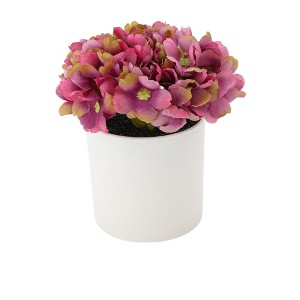 Unique Bargains Artificial Plants Hydrangea in Plastic Plastic 2.95"x2.95"x5.91" 1 Pcs - 1 of 4