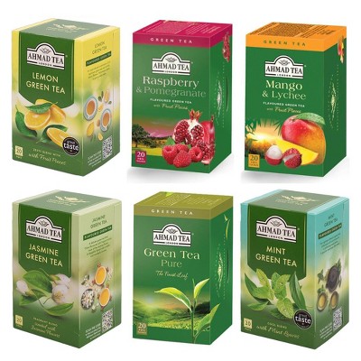 Ahmad Green Tea 6 Flavor Variety Pack 120 tea bags