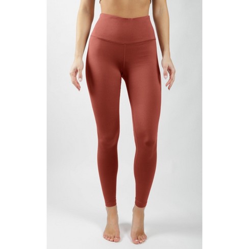 90 Degree By Reflex - Women's Polarflex Fleece Lined High Waist Legging -  Earthen Red - Large