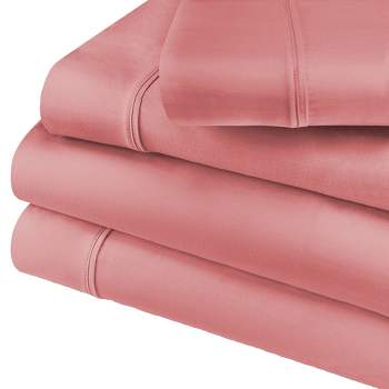 Modern 600 Thread Count Solid Deep Pocket Cotton Blend Bed Sheet Set by Blue Nile Mills