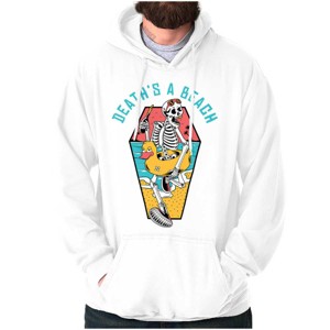 Funny Death's a Beach Skeleton Hoodie Sweatshirt Women Men Brisco Brands - 1 of 4