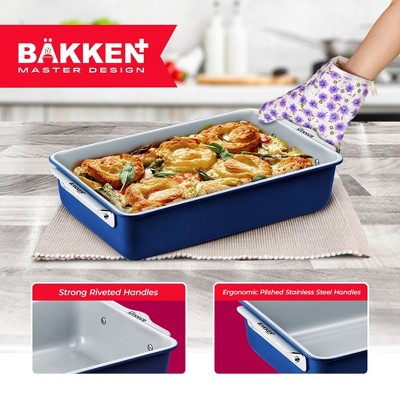 Bakken 8-Piece Blue Aluminized Steel Stackable Bakeware Set