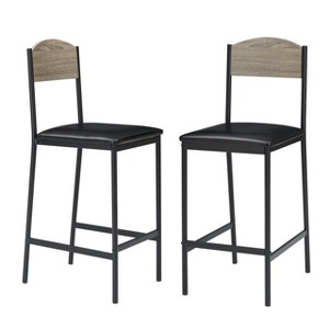 Bar Stools Set of 4, 39.3 Inch Counter Height Barstools with Wide Cozy Seat, Modern Square Upholstered Bar Chair with Back and Footrest - 1 of 4