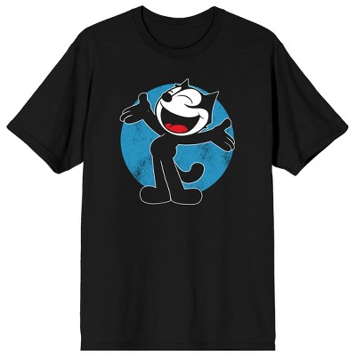 Felix Happy To See You Pose Adult Black Crew Neck Short Sleeve T-shirt