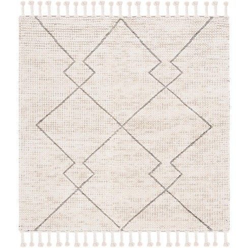 Casablanca CSB466 Handmade Woven Area Rug - Beige - 6'-0" x 6'-0" Square - Safavieh - image 1 of 4