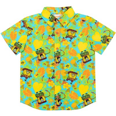 SpongeBob SquarePants Toddler Boys Matching Family Hawaiian Button Down Shirt Boys 5T