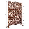 CAVINAS 76" H×48" W Freestanding Privacy Fence,Metal Outdoor Privacy Screen for Balcony,Patio,Garden - 3 of 4
