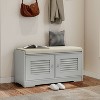 KTMBDW 28.74" Shoe Storage Bench with 2 Door Cabinet & Padded Seat Cushion, Shoe Cabinet, Shoe Bench Shoe Organizer for Entryway, Hallway - 4 of 4