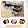 118" L-Shaped Velvet Sectional Couch with Storage Ottoman, Plush Cushions and Easy Assembly - 2 of 4