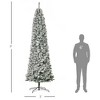 TopComfy Christmas Tree Stand Pre Lit Snow Flocked Slim Douglas Fir Tree with Easy Assembly for Modern Holiday Decor, Green, 34.3"*34.3"*106.3" - 3 of 4