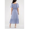 August Sky Women's Short Flounce Sleeves Midi Dress - 2 of 4