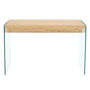 GlasFlength Coffee Tables Coffee Table Sturdy Tempered Glass Top Multi Function Design for Living Room Lounge, Beige, 47.2"*27.5"*30" - 1 of 4