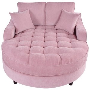 TiramisuBest 55" Modern Green Chenille Chaise Lounge Sofa Bed with Tufted Cushion & Removable Pillows for Living Room - 1 of 4