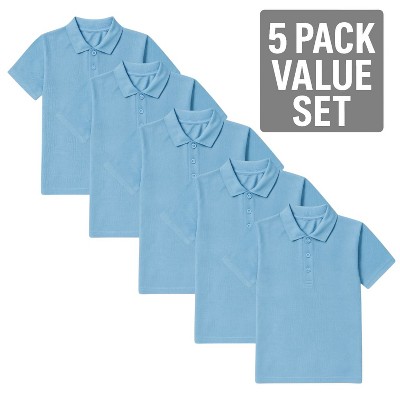 Boys Polo Shirts 5-Pack – Short Sleeve Cotton Uniform Shirts for School, Casual & Daily Wear
