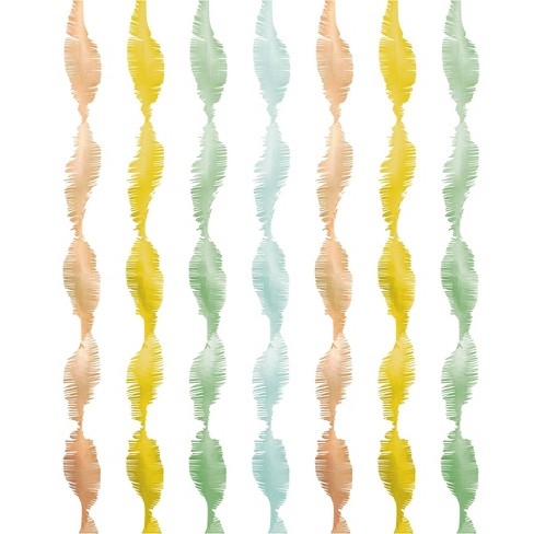 Rainbow 3D Four Leaf Tissue Flower Hanging Streamers Party Decor Backdrop Blue Yellow Green Purple Red Orange