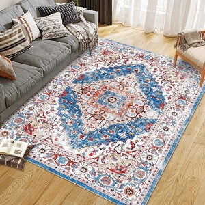 Area Rug Washable Living Room Rug, Soft Vintage Boho Non-Slip Non-Shedding Printed Floor Rugs for Kitchen Dining Bedroom - 1 of 4