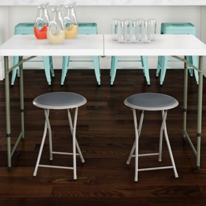 Lavish Home Set of 2 Folding Bar Stools, Heavy-Duty 18 in. Stools with 225lb Capacity and Padded Seats for Dorm, Recreation or Game Room - 1 of 4