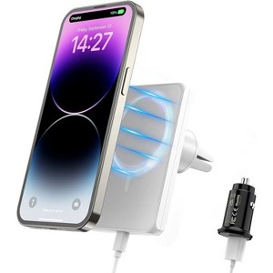 HANPURE Magnetic Wireless Car Charger 18W Compatible with Mag-Safe Car Mount Charger for iPhone 14/13/12 Series Black - 1 of 4