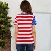 Anna-Kaci Women's Flag Short Sleeve T-Shirt with Star and Stripe Design - 4 of 4