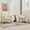 Mid-Century Accent Chairs, Modern Living Room Chairs,Linen Upholstered Accent Armchair, Sofa Chair With Thicker Seat Cushion - 3 of 4