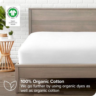 King Size Gray Organic Cotton Sateen Fitted Sheet