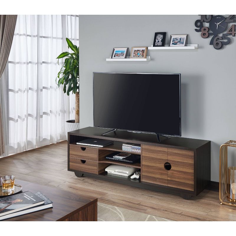 Jubu Open Shelf TV Stand for TVs up to 60&#34; Wenge - miBasics, 6 of 10
