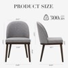 Set of 2 Large Upholstered Dining Chairs with High Back and Wood Legs, Deep Seat Fabric Kitchen Side Chairs for Dining Room - 3 of 4