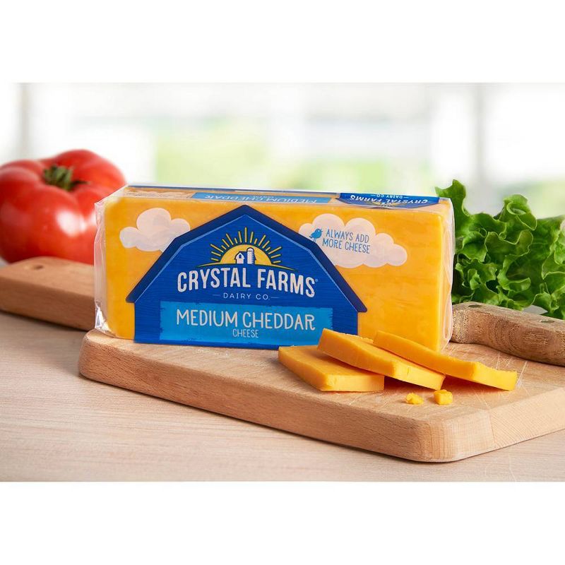 Crystal Farms Medium Cheddar Cheese - 8oz, 4 of 5
