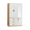 Keloyid White Wood 42.52 in. Armoire with 3 Drawers, 3 Shelves and Hanging Rods - 2 of 4