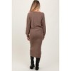 PinkBlush Mocha Ribbed Knit Asymmetric Top Midi Skirt Maternity Set - 2 of 4