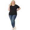 Agnes Orinda Women's Plus Size Casual Basic Round Neck Short Sleeve Knit T-Shirts - 3 of 4