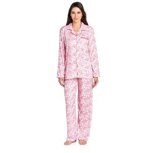 Casual Nights Women's Long Sleeve Floral Button Down Pajama Set - 1 of 4