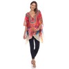 Maternity Plus Size Short Caftan with Tie-up Neckline - White Mark - 4 of 4
