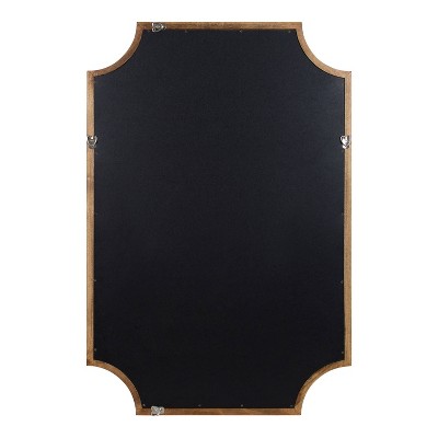 Rustic Brown Full Length Scalloped Wood Vanity Mirror