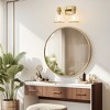 POWLIG Modern Vanity Light Fixture - Dimmable Bathroom Lighting with Cone Clear Glass Shades - 3 of 4