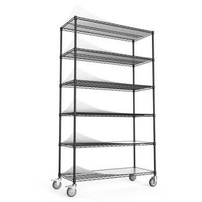 ALEXOUN Standing Metal Storage Shelves,Adjustable Carbon Steel Wire Shelving Rack,for Garage Kitchen