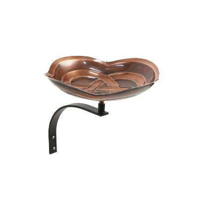 12" Celtic Dara Knot Birdbath with Wall Mount Bracket Antique Copper Finish - Achla Designs