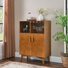 CAVINAS Mid Century Wooden Fluted Sideboard Cabinet with Adjustable Storage,Small Bar Buffet Cabinet for Kitchen,Dining Room - 3 of 4