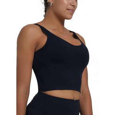 DOMETOUR Yoga Top U-Shaped Back Yoga With Mid-support Sports Bra For Women