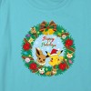 Girl's Pokemon Pikachu and Eevee Happy Holidays Crop Top T-Shirt - image 2 of 3