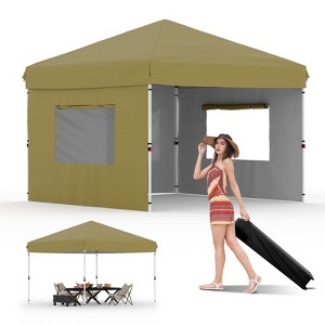 Pop Up Canopy - Easy Up Camping Tent with One Roller Bag, 3 Adjustable Height, 4 Weight Bags for Deck, Garden, Sports, Beach, Party - 1 of 4