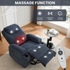 GustoWave Power Lift Recliner Chair for Adult, Massage & Heat, Side Pockets, 2 Cup Holders for Living Room, Striped Corduroy - 3 of 4