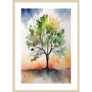 Amanti Art Tree of colour by Sally Ann Moss Wood Framed Wall Art Print - 1 of 4