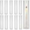 10 PCS Hurricane Candle Holder Sleeve, Clear Open Ended Glass Hurricane Chimney,Candlestick Holder Tube Cover for Wedding Christmas Centerpiece Decor - 2 of 4