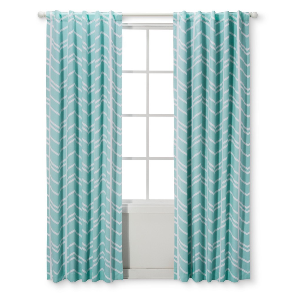 Cloud Islandblackout Curtain Panel Herringbone 42 X 63 Cloud Island Aqua Dailymail