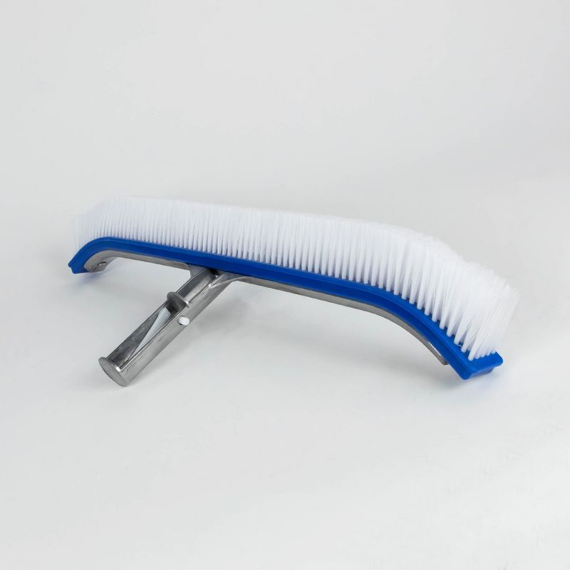 Pool Central Delux Curved Aluminum Residential Swimming Pool Bristle Cleaning Wall Brush 18" - Gray, 3 of 7